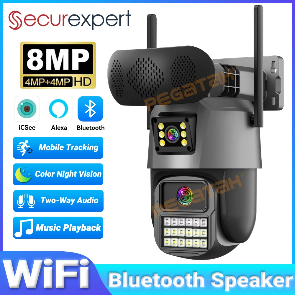 Audiovision Music Player - 8MP Outdoor Security Camera with Music