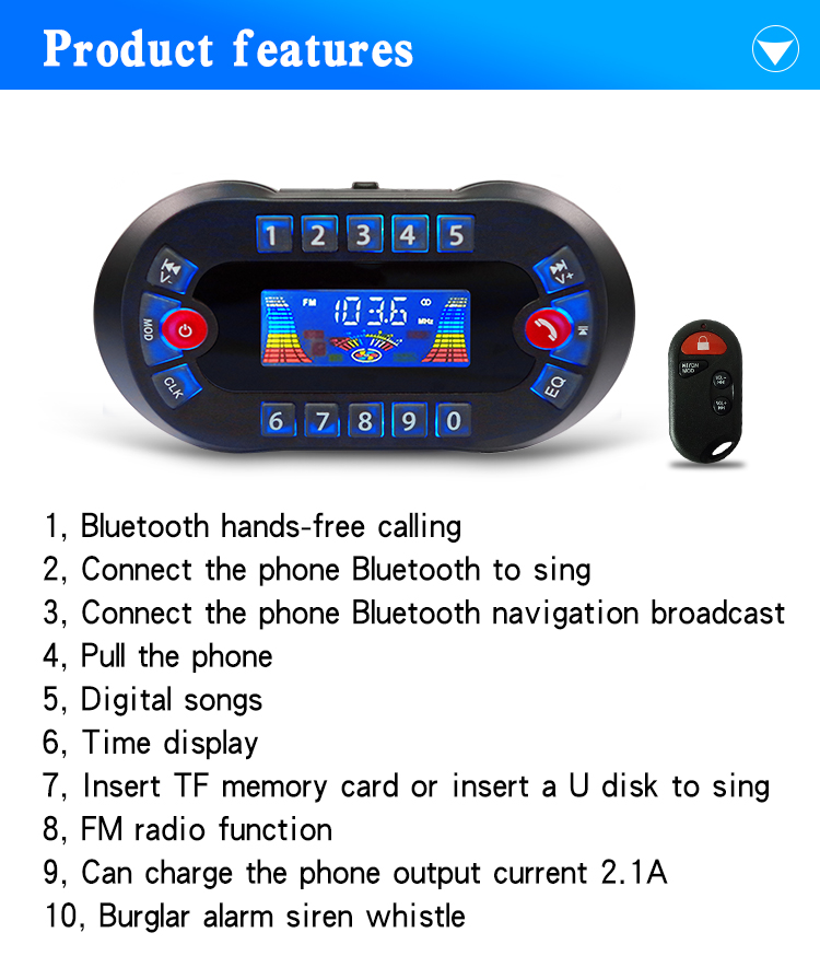 MT730 Motorcycle Bluetooth Spe - Audio Music App ulasan dan harga