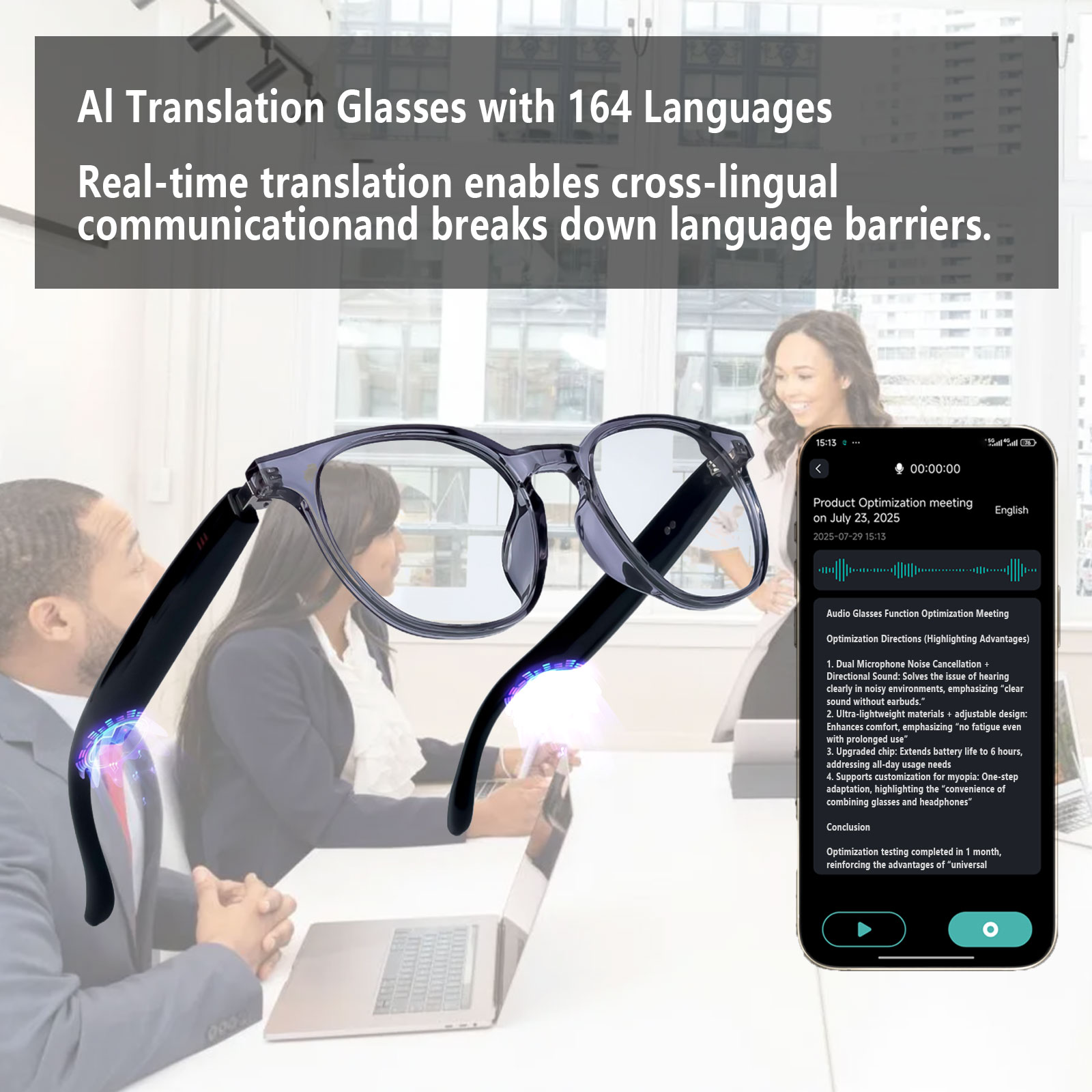 Smart Audio Glasses, Real-Time - Audio Music App ulasan dan harga