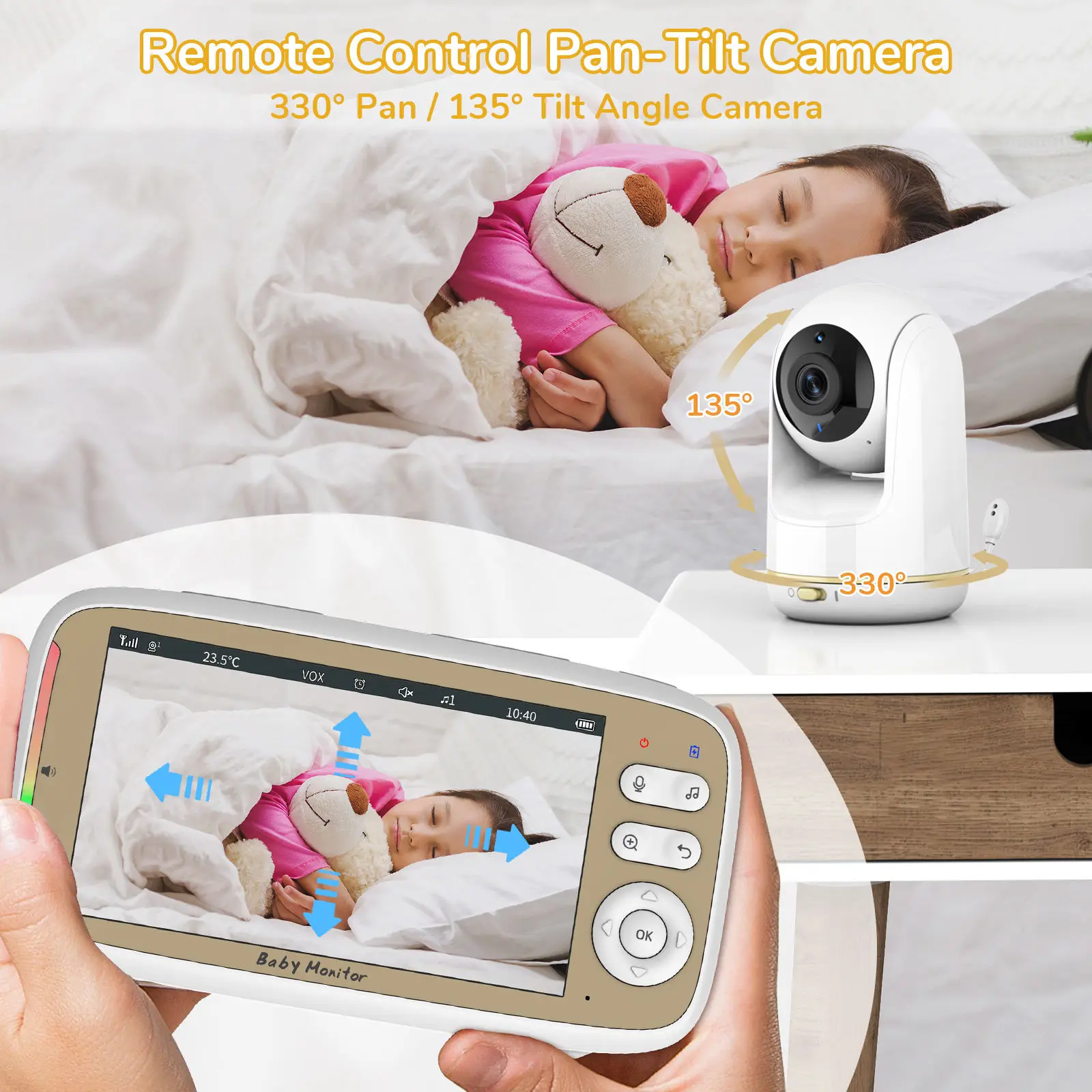5 Inch Baby Monitor 3X Zoom PT - Audio Music App ulasan dan harga