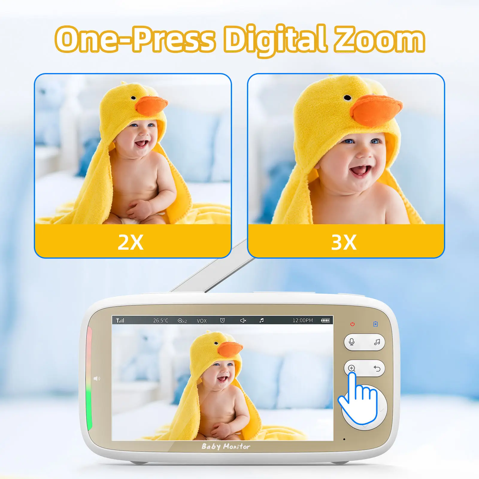 5 Inch Baby Monitor 3X Zoom PT - Audio Music App ulasan dan harga
